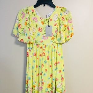 NWT ZARA GIRLS SOFT COLLECTION YELLOW FLORAL DRESS